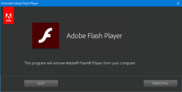 uninstall flash from Computer