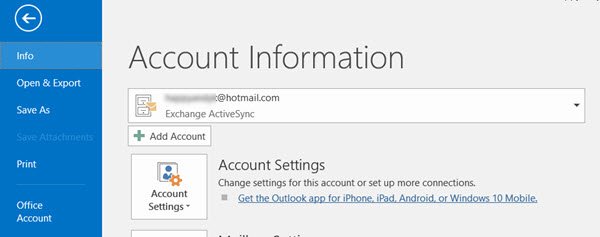 windows 10 email and app accounts not working