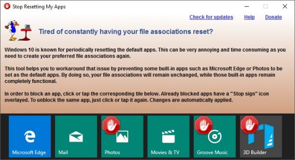 Stop Windows 10 from resetting default apps