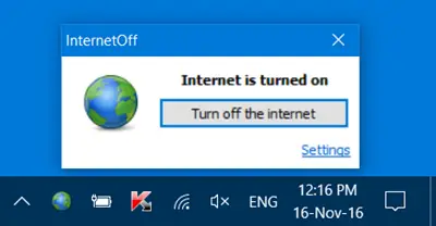 Turn Internet connection On or Off