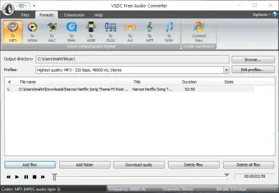 VSDC Free Audio Converter software