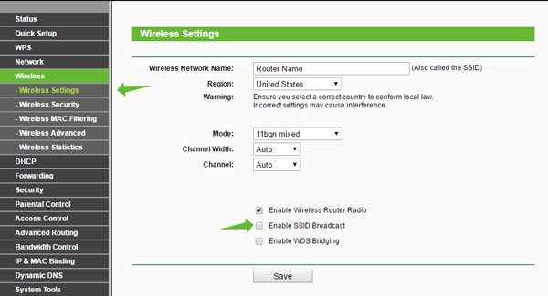How to disable SSID broadcasting on Wi-Fi router