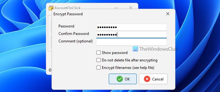 Encrypt your files with a click using EncryptOnClick for Windows 11/10