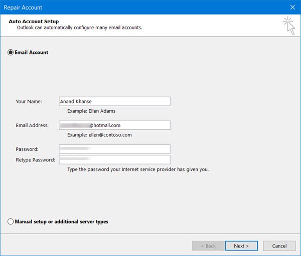 Email In Outlook Not Syncing In Windows Repair Outlook Account