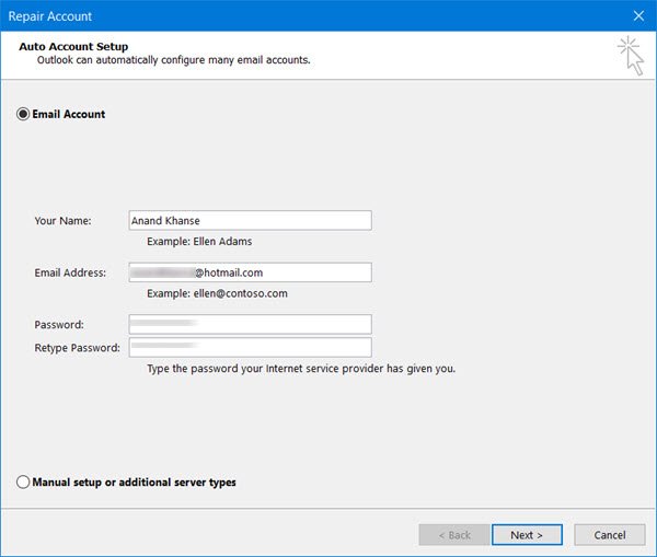 determining your outlook mail server settings