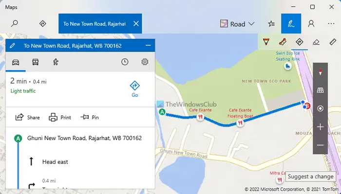 How to use Windows Ink in the Windows 11/10 Maps app