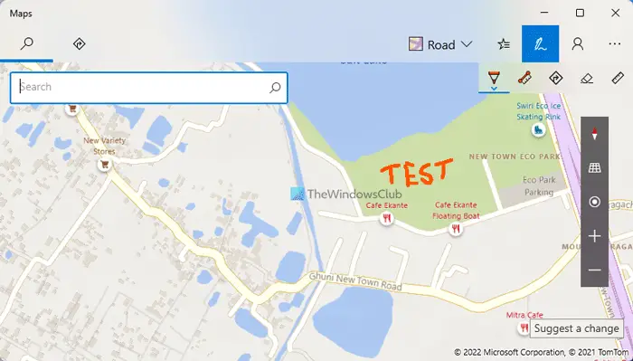 How to use Windows Ink in the Windows 11/10 Maps app