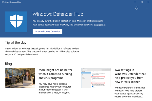 Windows Defender Hub