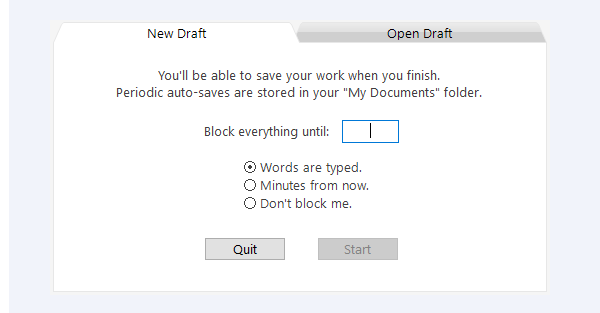 Cold Turkey Writer distraction-free text editor