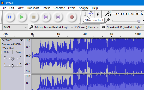 How to split and merge audio files using Audacity-4