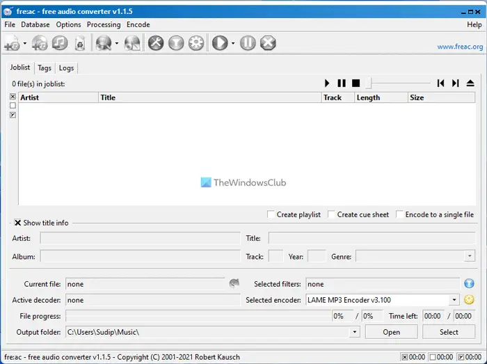 pakke Ønske klart Audio converter software fre:ac isn't a look but better than most