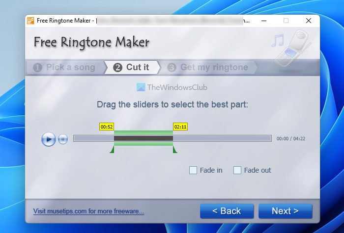 Free Ringtone Maker software download for Windows to create your own ringtones