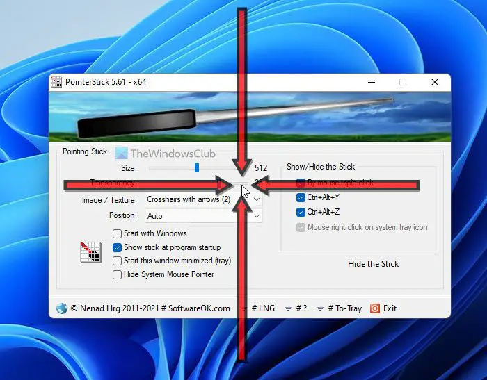 PointerStick is a handy Virtual Pointer Device tool for big screen presentations