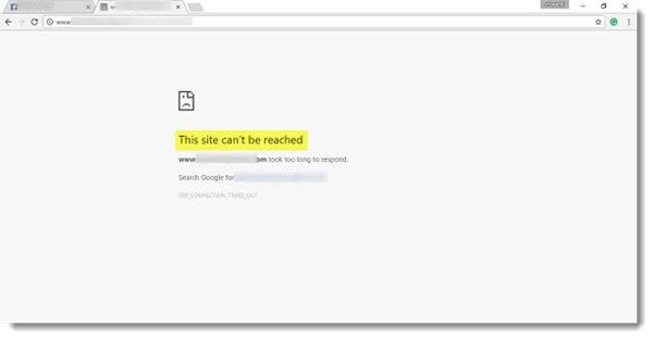 This site can't be reached, Site not loading Chrome error