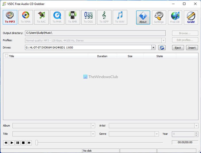 VSDC Free Audio CD Grabber lets you rip audio files