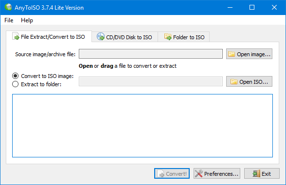 Convert files and folders to ISO