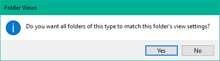 How to apply a folder's view settings to all folders in Windows 10