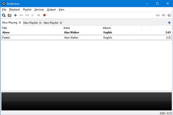 Audacious multi-tab music player with Winamp like interface