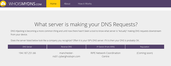 Check DNS Hijacking