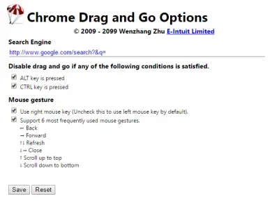 Drag and Go Best Chrome extensions to setup mouse gestures