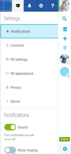 Disable Notifications in Skype for Web
