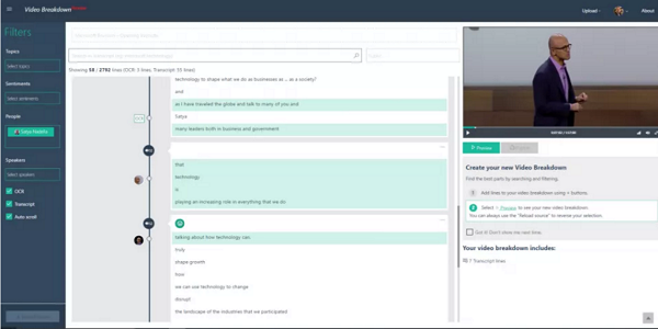 is a video service that recreates search Search, Edit in addition to Recreate Videos alongside Video Breakdown from Microsoft Garage