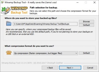 Winamp Backup Tool