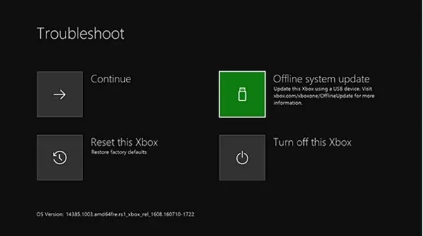 Xbox Offline system update