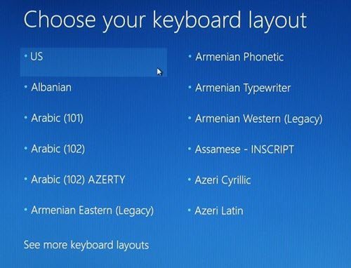 Windows 10 Upgrade Stuck At Choose Your Keyboard Layout Screen