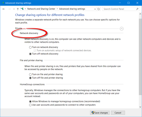 inwards the Windows operating organisation is a network setting Enable or Disable Network Discovery inwards Windows 10/8/7