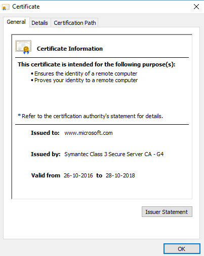 View Security Certificate in Chrome browser