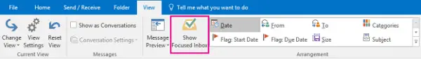 Focused Inbox in Outlook