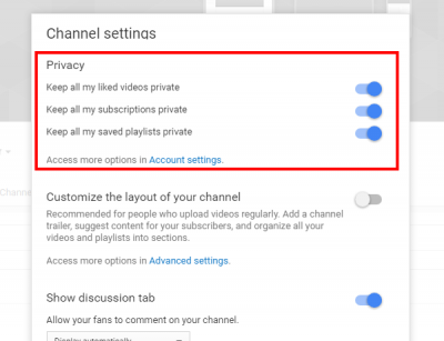 Manage channel privacy - YouTube tutorials for video creators