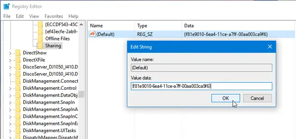 Sharing tab is missing in folder Properties on Windows 10