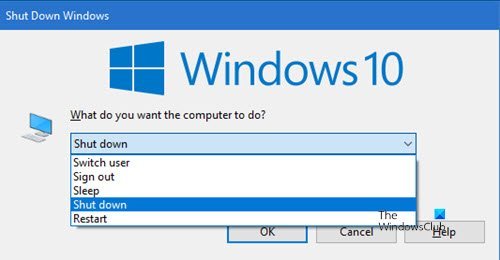 Shut down or Lock Windows 10 using a keyboard shortcut