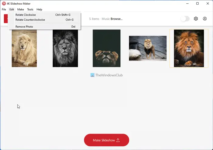 Create a slideshow with 4K Slideshow Maker software for PC