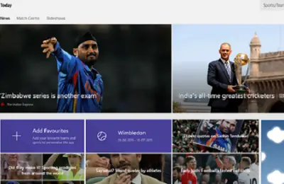 Sports app. Image Courtesy: Microsoft Store.