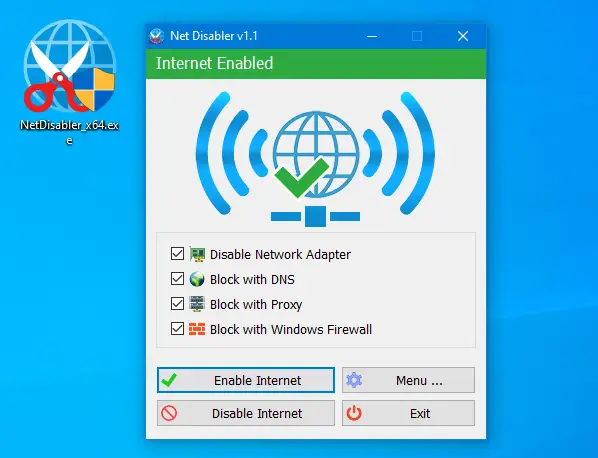 Net Disabler turn Internet On or Off