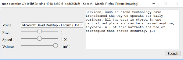 applications interpret digital text into spoken give-and-take Convert Text to Speech Offline with TTFox Firefox browser extension