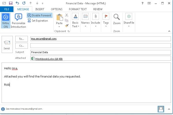 encrypting emails in outlook