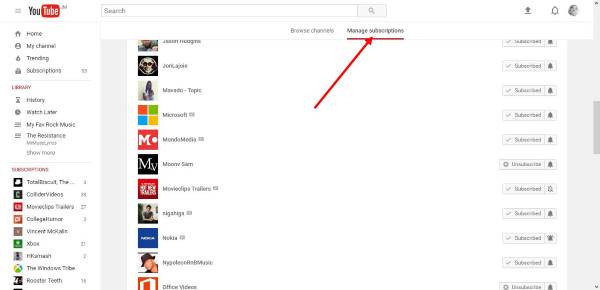 is the best position for amusement on the spider web How to find, position subscribe to favorite YouTube channels