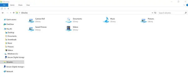 Windows 10 Libraries