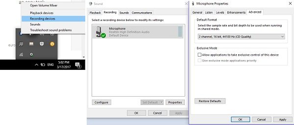 realtek built in mic not working on skype realtek built in mic not working on skype