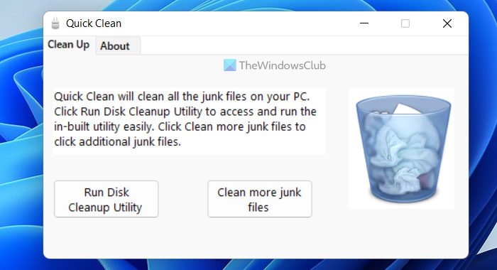 Clean Junk Files in Windows computer with Quick Clean