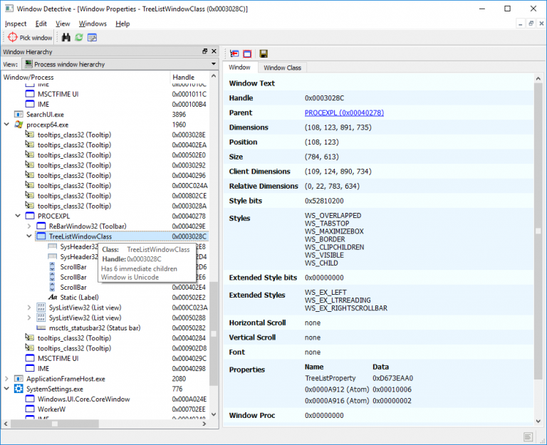 Window Detective lets you spy on your applications windows