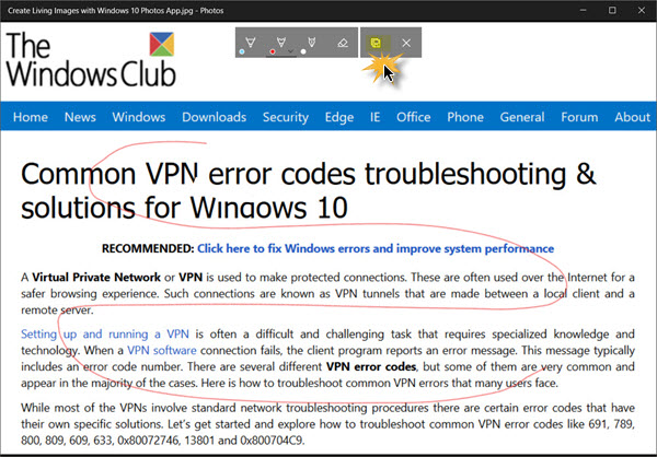 an picture together with video files were kept every bit dissever files How to create a Living Image amongst Windows 10 Photos App
