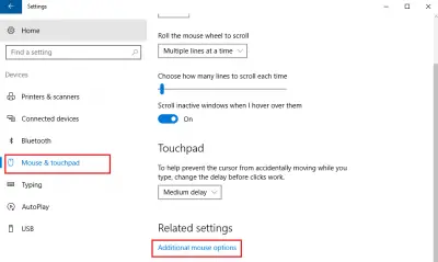 Reset Touchpad settings