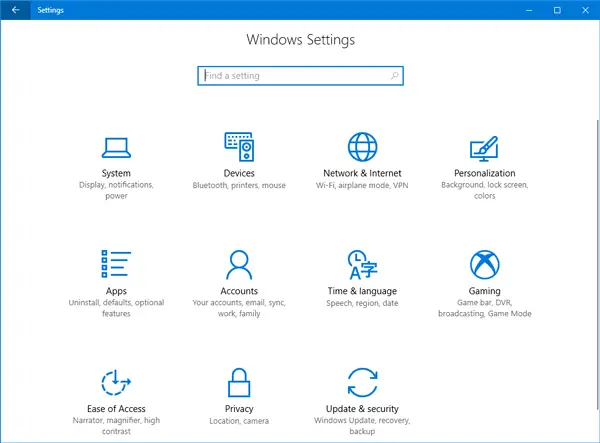 New settings available in Windows 10 v1703 Settings app