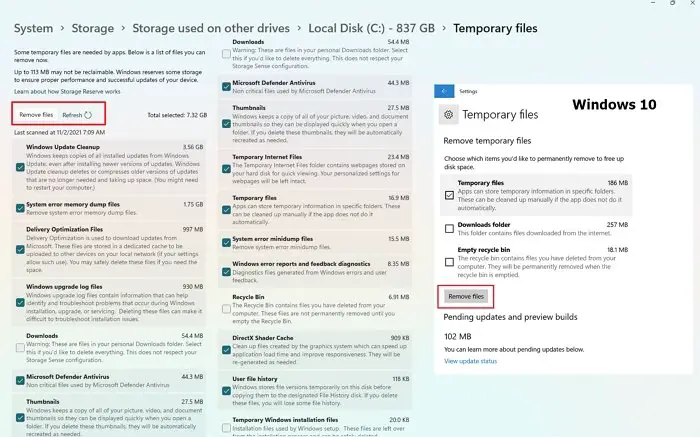 Remove Temporary Files Windows Storage Sense