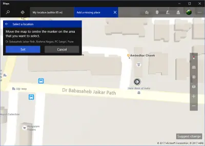 How to suggest a change for missing or inaccurate place in Windows Maps